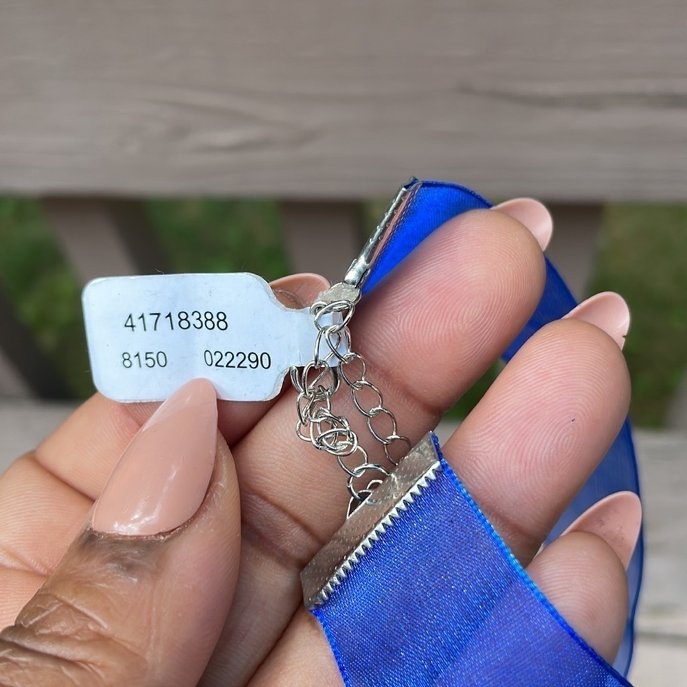 Free People “Sweet Nothing” Royal Blue Ribbon Choker - Picture 11 of 12